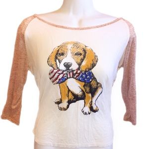 Blush Beagle July 4th baseball top